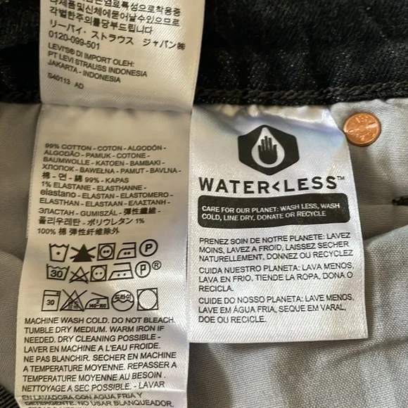 Levi’s Ribcage Straight Ankle buttonfly black denim jeans waist 30 - Picture 6 of 16